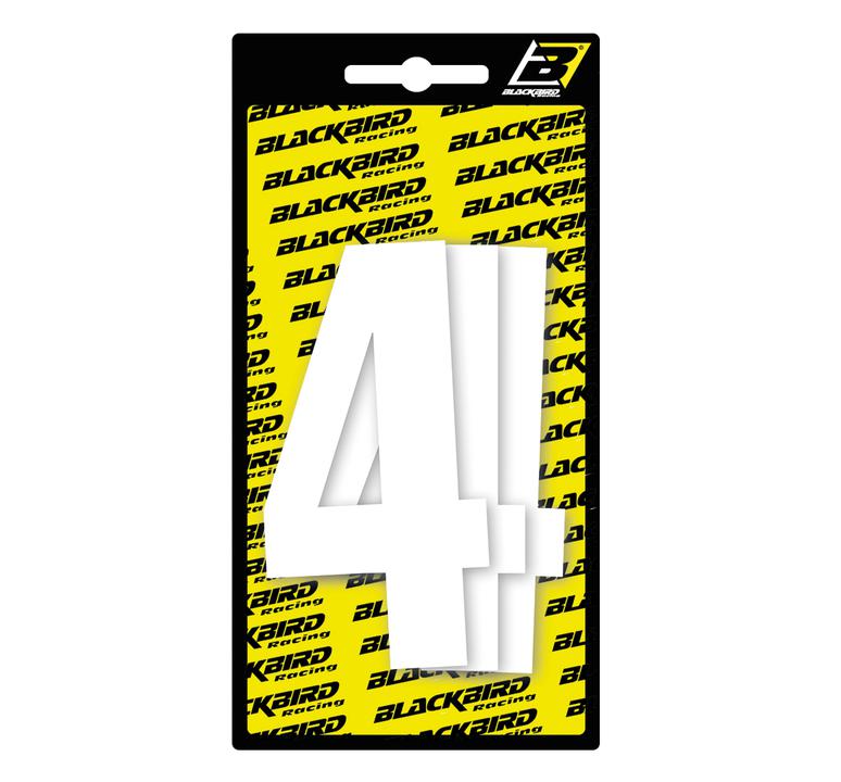 Blackbird Race Numbers 4  3 Pack White Small
