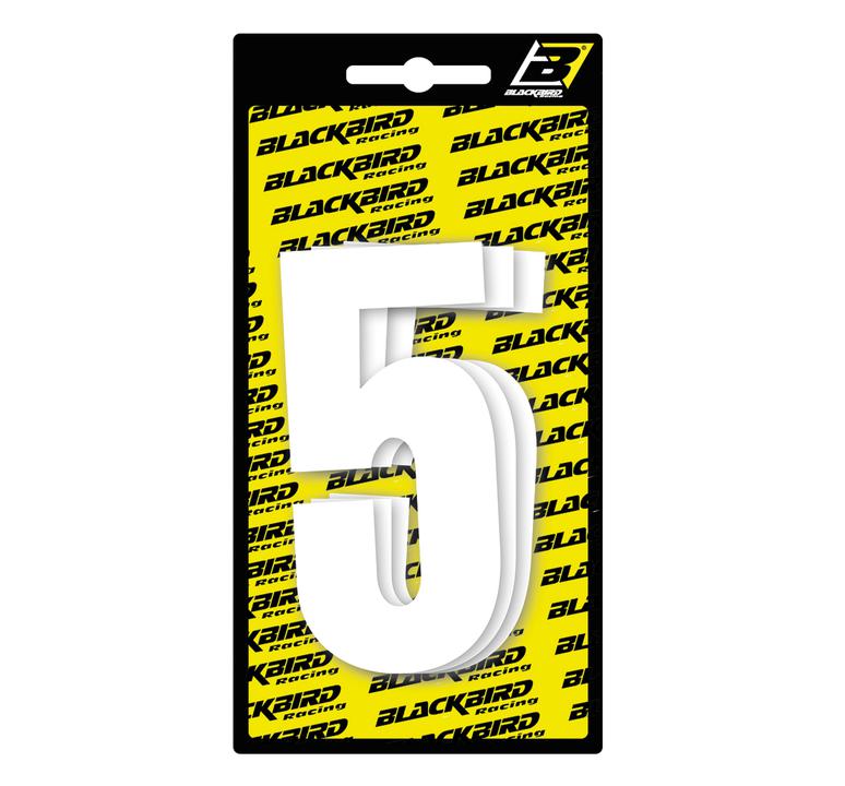 Blackbird Race Numbers 5  3 Pack White Large