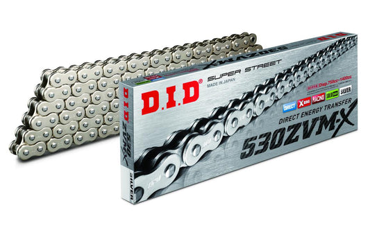 D.I.D Super Street X-Ring Drive Chain 530/50 Zvm-X S/S -122 Zb Silver