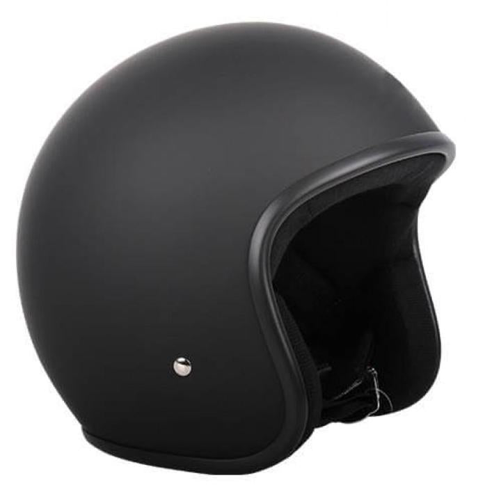 Dririder Base Open Face Helmet Matt Black No Peak