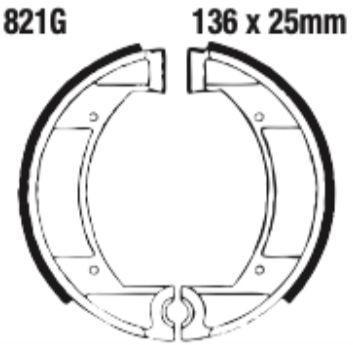 EBC 821G Grooved Brake Shoe Set (8600725) For Garelli/Gilera/Maico/Nvt