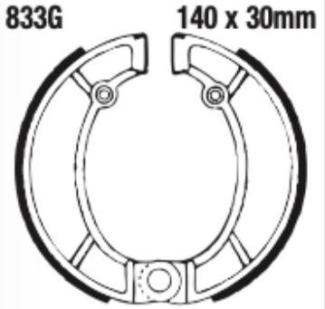 EBC 833G Grooved Brake Shoe Set (8600728) For Bultaco
