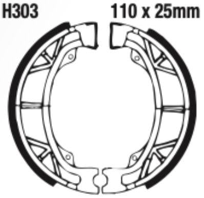 EBC H303 Brake Shoe Set (8600819) For Honda/Kymco/Peugeot/Sym