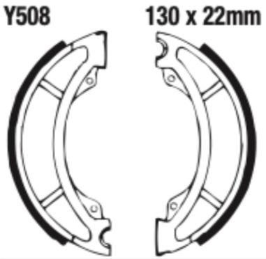 EBC Y508G Grooved Brake Shoe Set (8600996) For Yamaha It/Tt/YZ