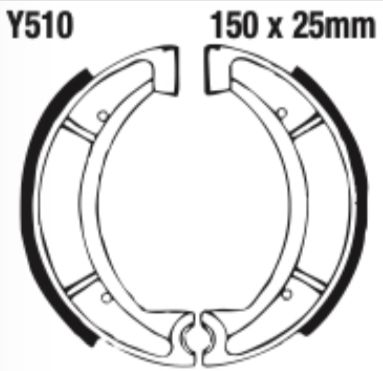 EBC Y510G Grooved Brake Shoe Set (8600998) For Yamaha Dt/It/Ty/Xt/YZ