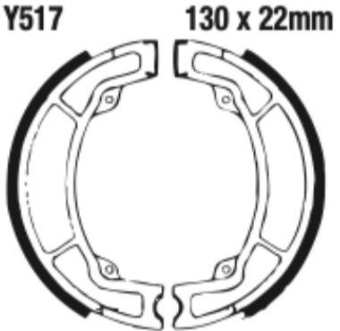 EBC Y517G Grooved Brake Shoe Set (8601006) For Yamaha It/Ty/YZ