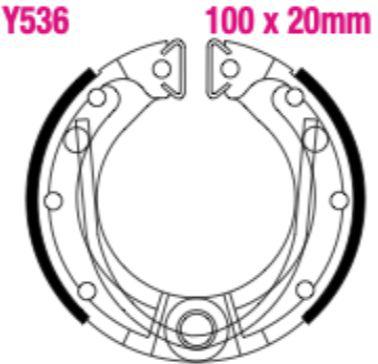 EBC Y536G Grooved Brake Shoe Set
