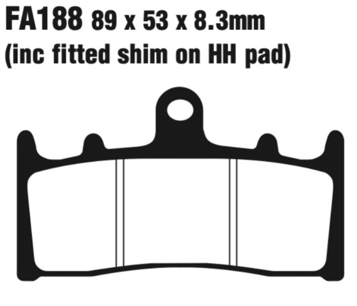 EBC Epfa188Hh Extreme Pro Double-H Sintered Disc Pad Set