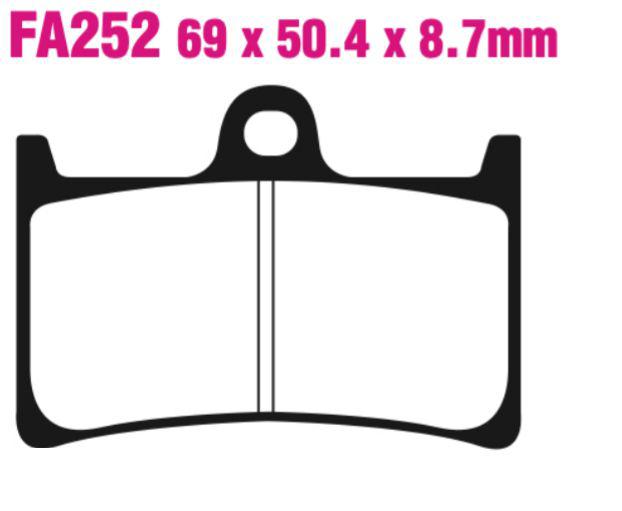 EBC Fa252Hh Double-H Sintered Disc Pad Set Front (8601375) For Yamaha
