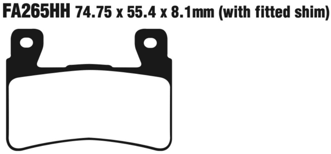 EBC Epfa265Hh Extreme Pro Double-H Sintered Disc Pad Set