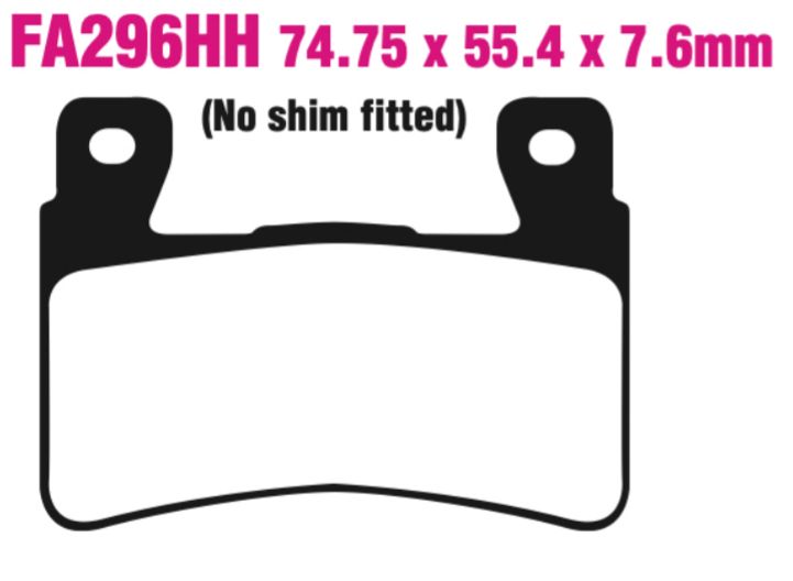 EBC Epfa296Hh Extreme Pro Double-H Sintered Disc Pad Set