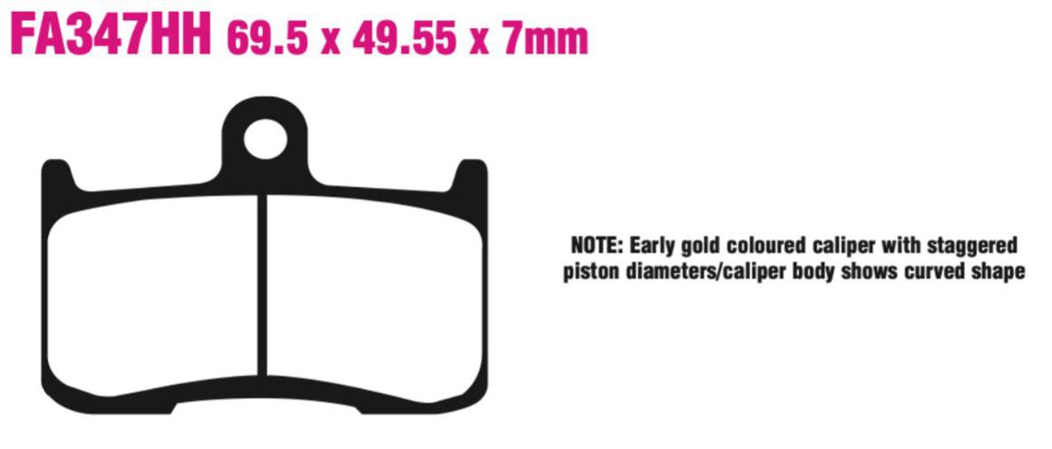 EBC Fa347Hh Double-H Sintered Disc Pad Set Front ( 8601435) For Ind/Kaw/Tri/Vic