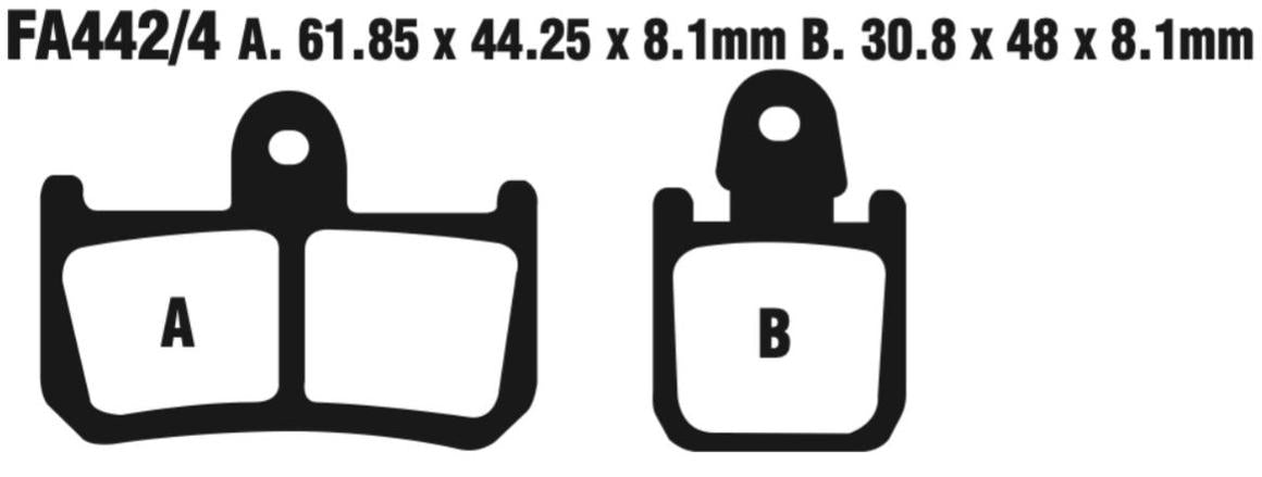 EBC Epfa442/4Hh Extreme Pro Double-H Sintered Disc Pad Set (8601061) For Yamaha VMX/Mt/YZF