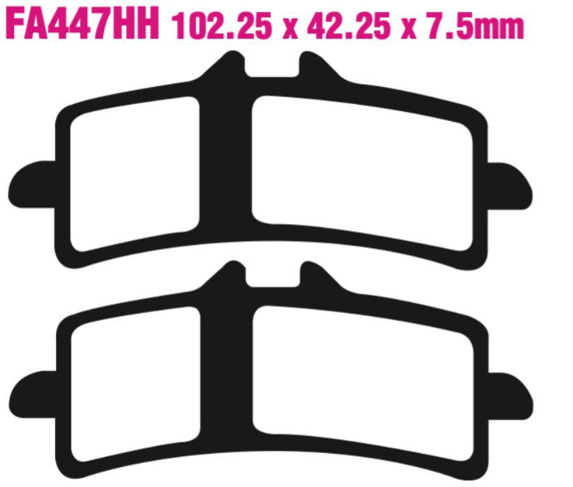 EBC Fa447Hh Double-H Sintered Disc Pad Set Front (8601526) For Apr/Duc/Kaw/KTM/Mva/Suz/Tri