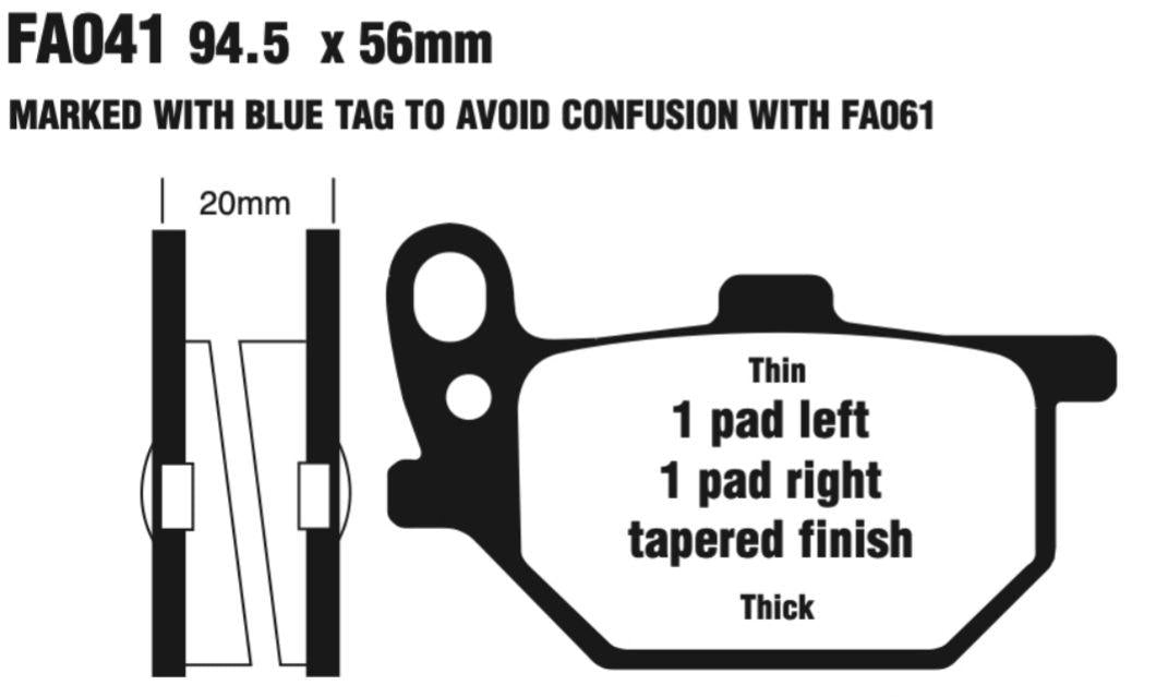 EBC Fa041 Fa Series Disc Pad Set Front (8601098) For Yamaha Rd/Xs
