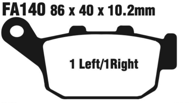 EBC Fa140Hh Double-H Sintered Disc Pad Set Rear (8601238) For Buell/Hon/Kaw/Tri