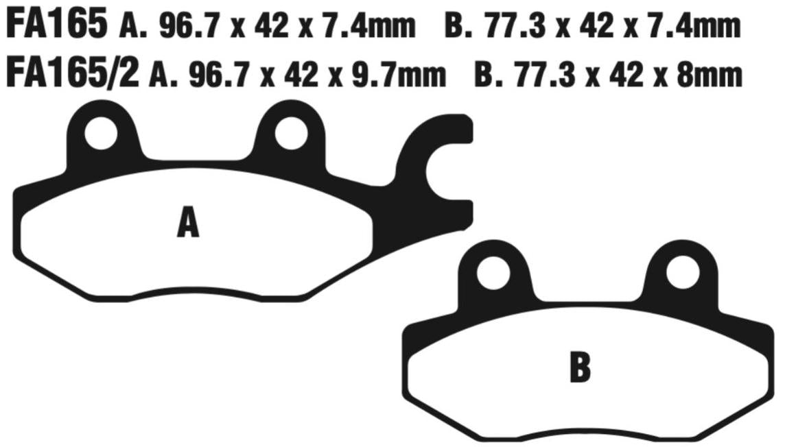 EBC Fa165Tt Carbon Tt Disc Pad Set Front (8601274) For Aeon/Can-Am/E-Ton/Jon/Kaw/Quad/Suz/Yam