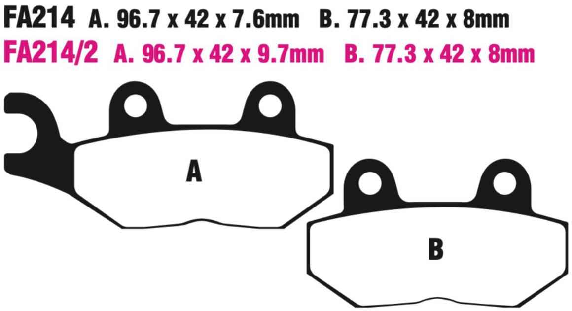 EBC Fa214Hh Double-H Sintered Disc Pad Set Front (8601339) For Triumph