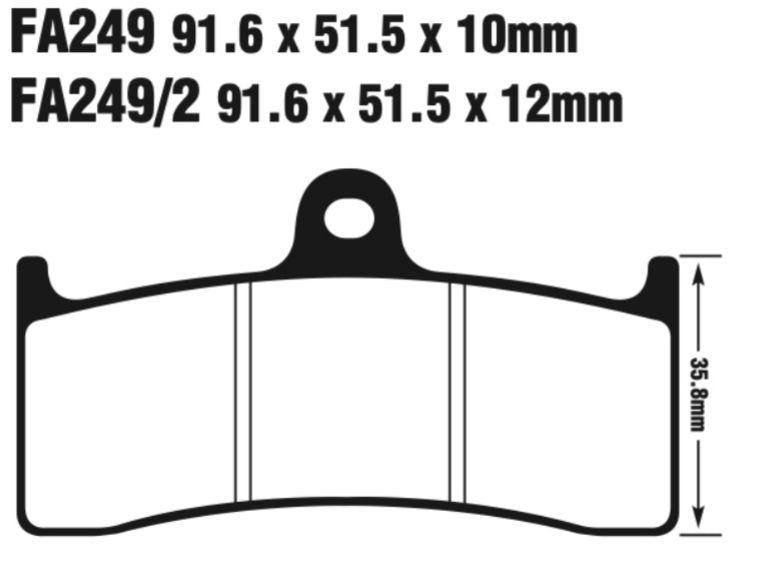 EBC Fa249Hh Double-H Sintered Disc Pad Set