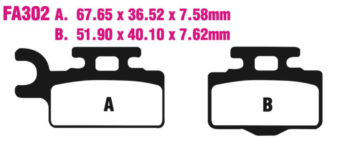 EBC Fa302Tt Carbon Tt Disc Pad Set Front (8601405) For Kawasaki/Suzuki