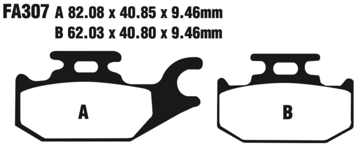 EBC Fa307Tt Carbon Tt Disc Pad Set Front Left (8601412) For Brp/Can-Am/Cannon/Yam