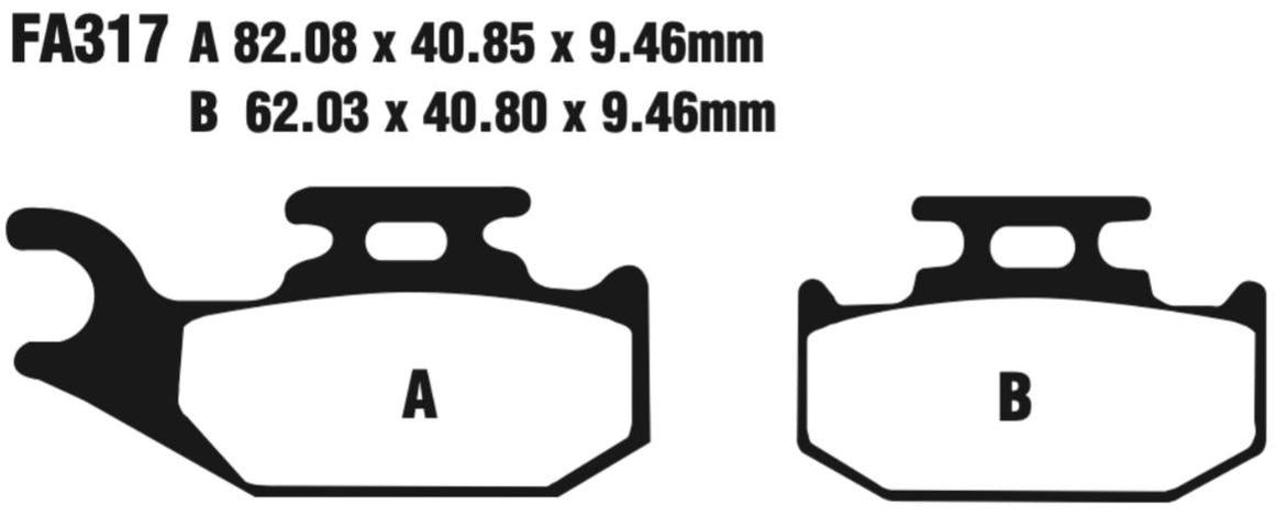 EBC Fa317Tt Carbon Tt Disc Pad Set Front Right (8601416) For Brp/Can-Am/Cannon