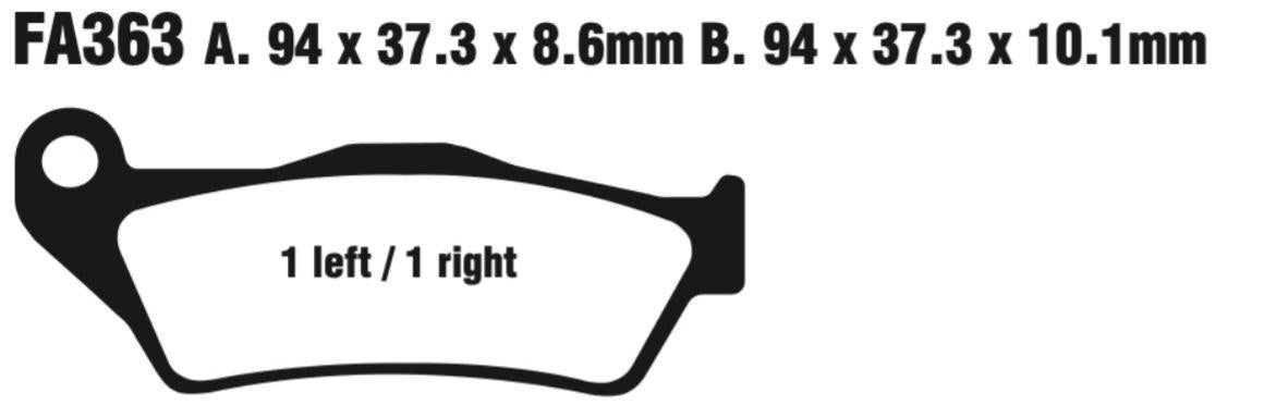 EBC Fa363Hh Double-H Sintered Disc Pad Set Rear (8601448) For Bmw Hp/K/R/S