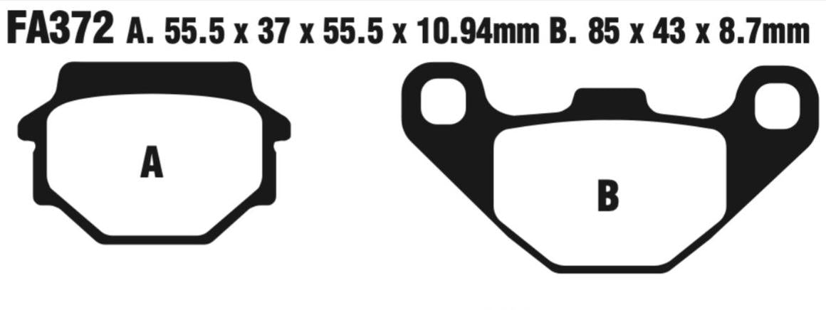 EBC Fa372R Fa Series R Disc Pad Set Rear Left (8601455) For Suzuki Lt-A/F