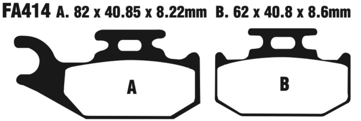 EBC Fa414Tt Carbon Tt Disc Pad Set Front Right (8601494) For Suzuki Lt-A/F