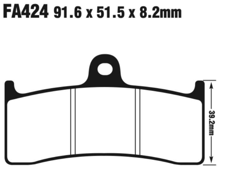 EBC Fa424Hh Double-H Sintered Disc Pad Set Front (8601502) For Buell/Mv Agusta