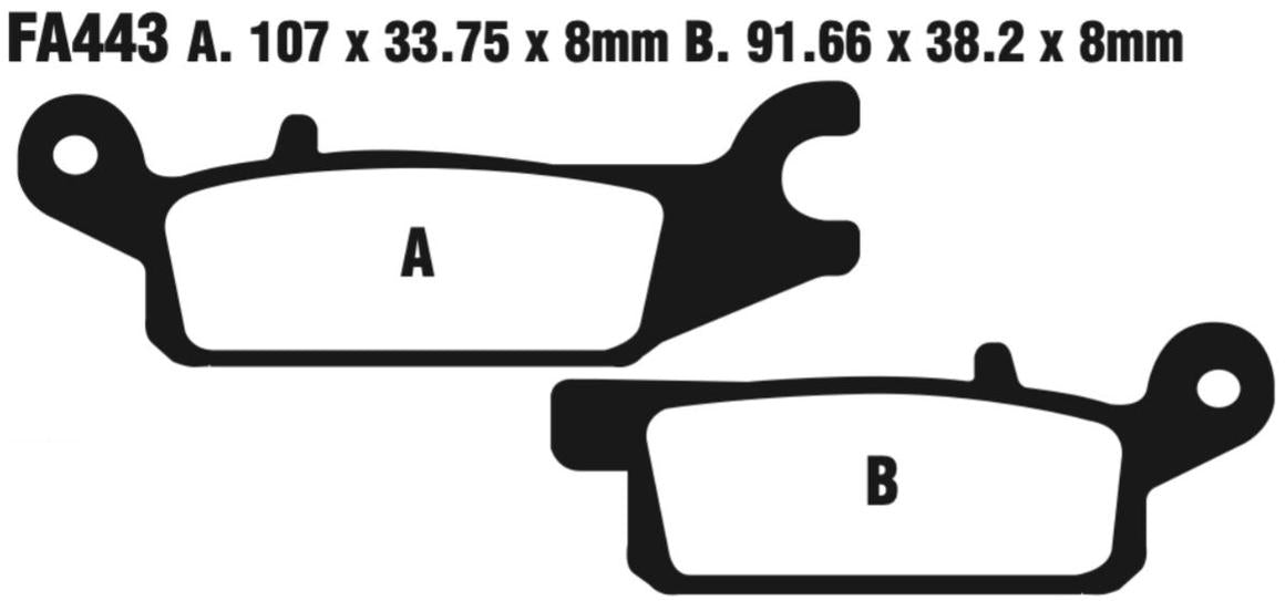 EBC Fa443R Fa Series R Disc Pad Set Front Left (8601518) For Yamaha Yfm