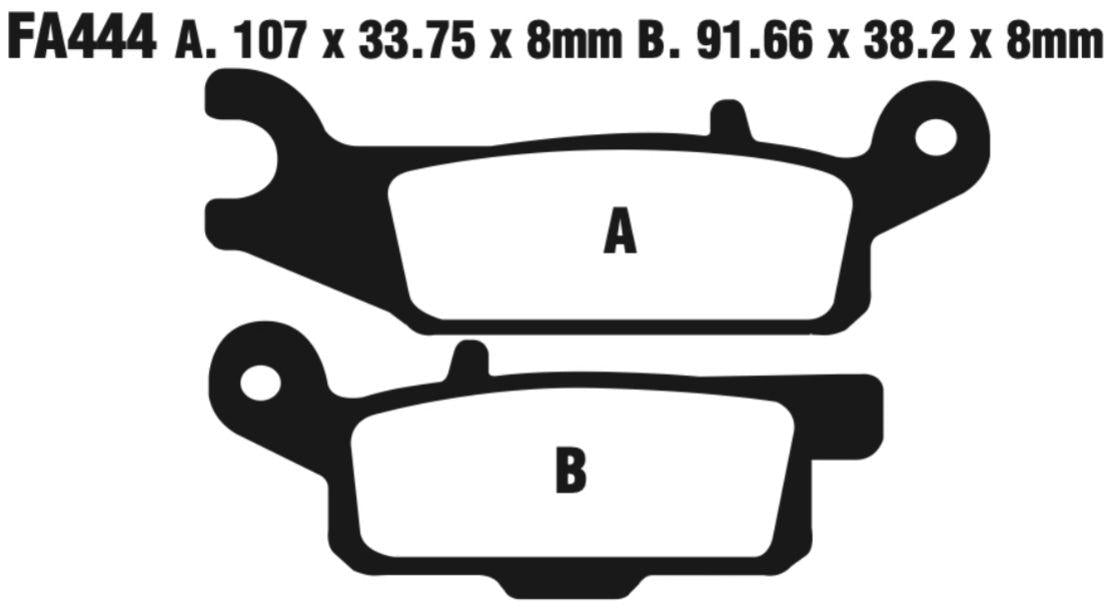 EBC Fa444R Fa Series R Disc Pad Set Front Right (8601520) For Yamaha Yfm