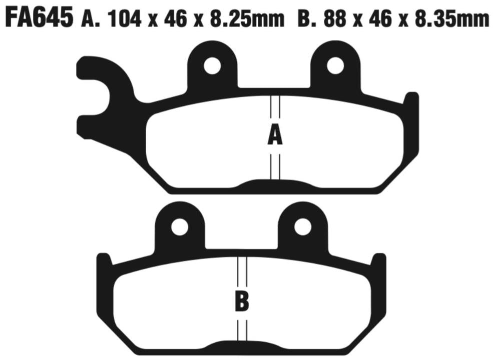 EBC Fa645R Fa Series R Disc Pad Set Front Right (8601599) For Can-Am/Yamaha