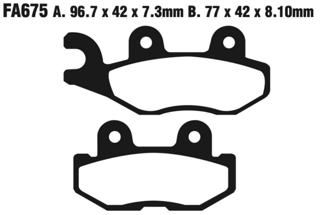 EBC Fa675R Fa Series R Disc Pad Set Rear Right (8601614) For Yamaha Yxc/Yxm 700