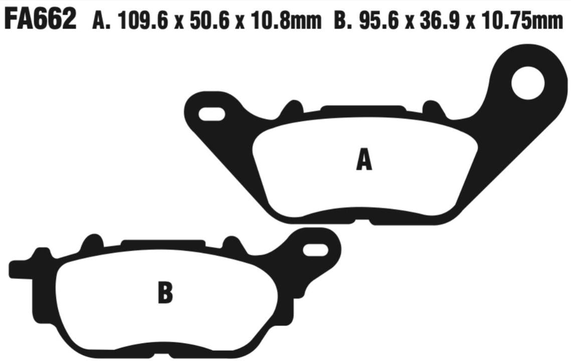 EBC Gpfax662Hh Gpfax Sintered (Race Only) Disc Pad Set Rear (8601632) For Yamaha YZF-R3/Mt-03