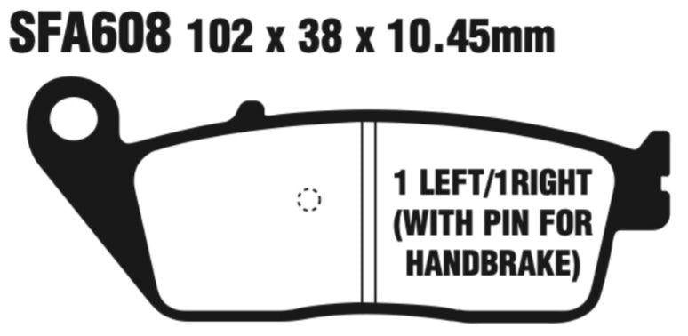 EBC Sfa608 Scooter Disc Pad Set Rear (8601730) For Kymco