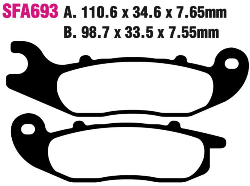 EBC Sfa693 Scooter Disc Pad Set Front (8601739) For Piaggio Liberty/Medley 2015-2018