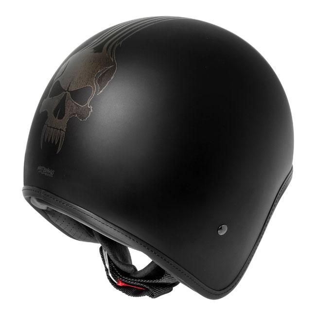 Dririder Base Open Face Helmet Bones Matt Black No Studs