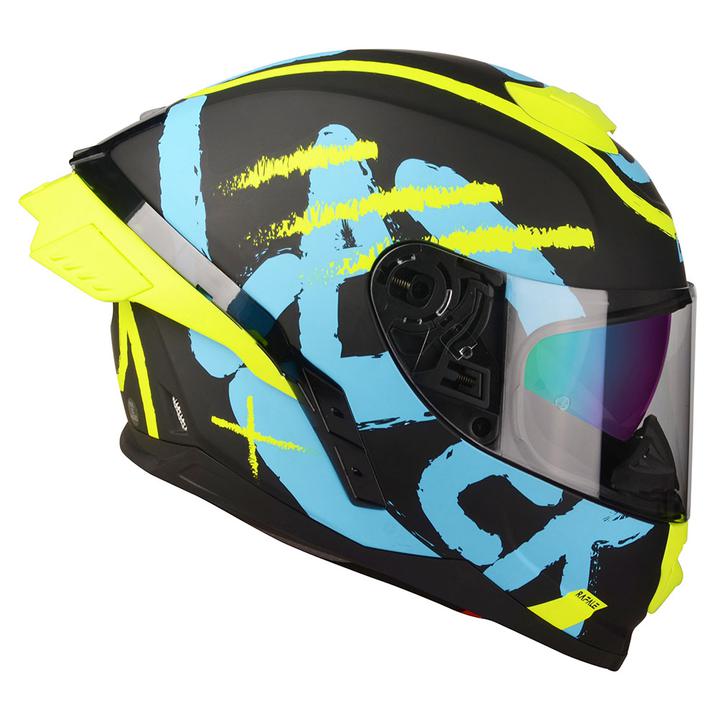 Lazer Rafale Sr Helmet Street Black Blue Yellow Matt