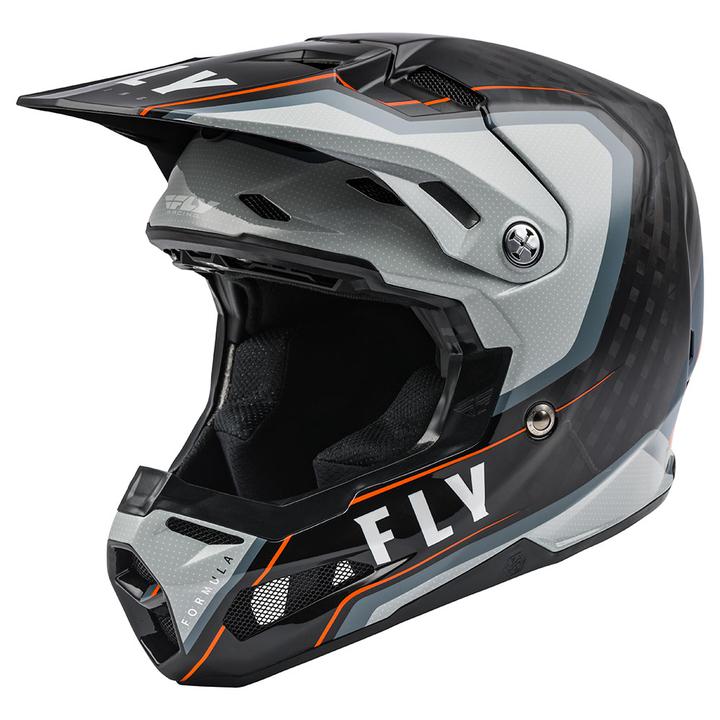 Fly Formula Carbon Helmet Axon Blk Gry Org Youth Large