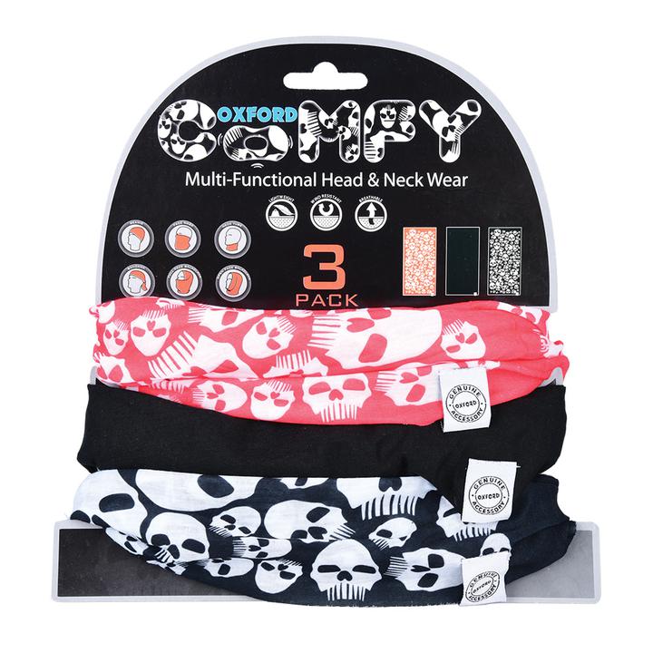 Oxford Comfy 3Pk Face Mask Skulls