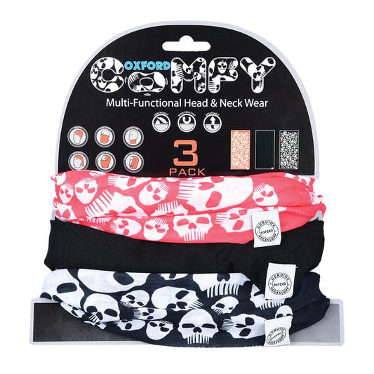 Oxford Comfy 3Pk Face Mask Skulls
