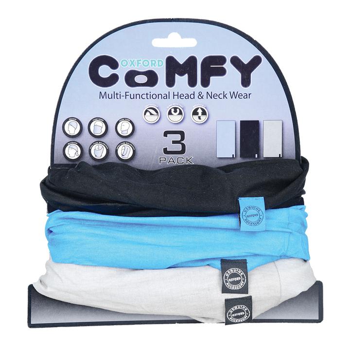 Oxford Comfy 3Pk Face Mask Blue Black Gr