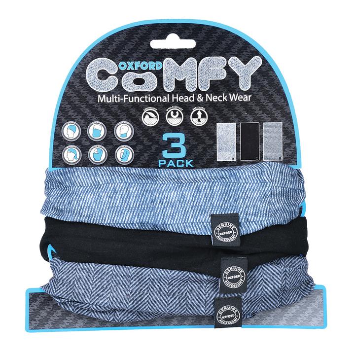 Oxford Comfy 3Pk Face Mask Black