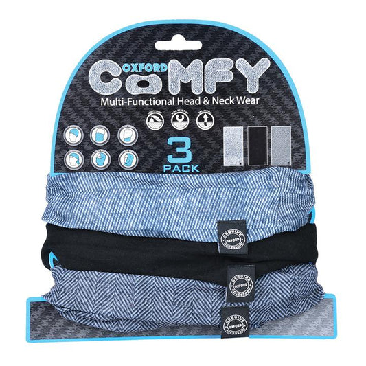 Oxford Comfy 3Pk Face Mask Black