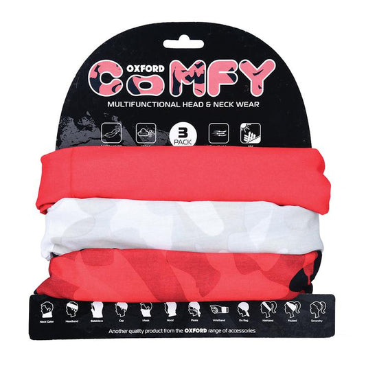 Oxford Comfy 3Pk Face Mask Havoc Red