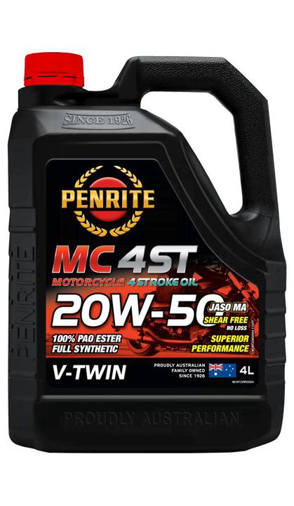 Penrite Mc-4St V-Twin 20W-50 100 Percent Pao Ester Full Synthetic Engine Oil 4L