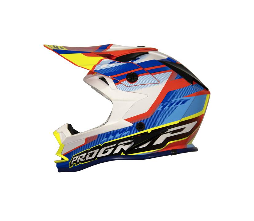Progrip 3009 Youth Orange Blue Helmet