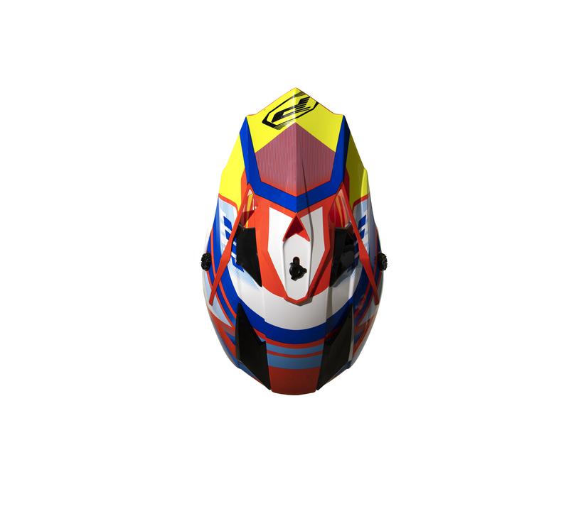 Progrip 3009 Youth Orange Blue Helmet