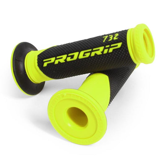 Progrip Fluro Yellow Dual Density 732 Open End Grips
